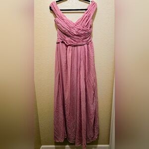 COCOMELODY Rit Dyed Light Pink off the Shoulder Dress